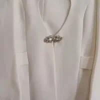 کت و شلوار شیری مجلسی کرپ گاواردین
