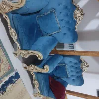 مبل راحتی استیل همراه میز وسط و دو عدد کناری