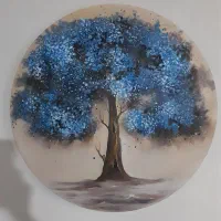 نقاشی درخت با رنگ روغن