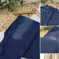 شلوار لی کاغذی کمر کش آبی سایز ۴۰ و ۴۲