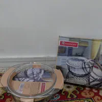 قابلمه شیشه ایی با درب و کارتون نونونو استفاده نشد