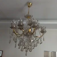 لوستر ۱۰ شعله پر کریستال وزن دار