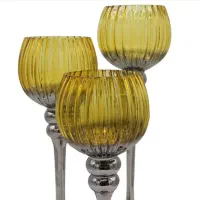 شمعدان سه تایی شیشه ای