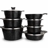 سرویس قابلمه چدن گرانیت 13 پارچه دالغا زودپز آبکش