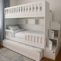 تخت دوطبقه با کشو با تخت میهمان/