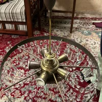 لوستر برنزی آنتیک کریستالی و لوستر فلزی ودیواری