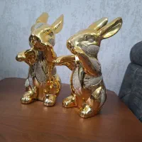 خرگوش دکوری نو به رنگ طلایی