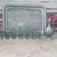 سرویس چای خوری وظروف تزیینی وفانوس پیوتر۱۲پارچه
