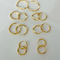 گوشواره حلقه ای ۳۳۰ سوتی طلا