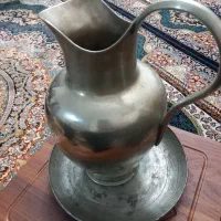 پارچ مسی و بشقاب مسی زمان قاجاریه