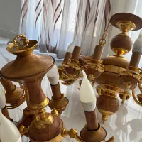 لوستر برنزی طرح چوب طلا / ست کامل