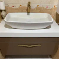ست روشویی با کمد حوله وشیر روشویی