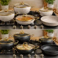سرویس قابلمه چدن گرانیت 9 پارچه سونیفر