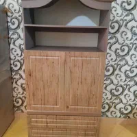کمد چوب راش جاکتابی و جای پوشه و لباس