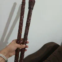 عصا چوبی سه تیکه چوب سرخ عناب کم یاب عتیقه پرکار