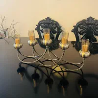 شمعدان شیک وارداتی و ظرف شکلات و آینه