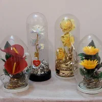 گل با باکس شیشه‌ای