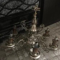 لوستر5شاخه-سالم-شیشه تراش دست