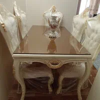 میز غذاخوری ۶نفره کاور ،شیشه سکوریت