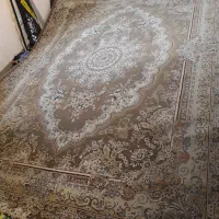 قالی شاهکار اصفهان نو رنگ بژ شیک سالم