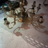 لوستر فلزی آبکاری شده طلایی چشمه نور
