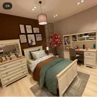سرویس خواب نوجوان استاندارد با تشک مناسب وتخت ایمن
