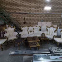 مبل استیل نو نو همراه با جلو مبلی و عسلی