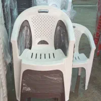 صندلی پشت حصیری پلاستیکی دسته دار