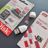 سه عددکارت حافظه sandisk و رم ریدر