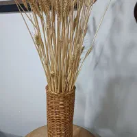 گلدان حصیری استوانه دست بافت نو