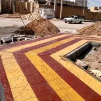 سنگفرش ونرده ودور باغچه