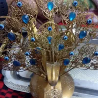 طاووس.سینی.جاشکلاتی با جای چراق دار فنوس