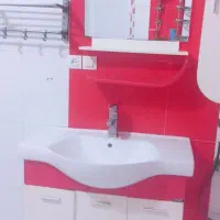 سرویس کامل روشویی کابینتی به همراه آینه و باکس