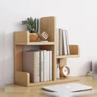 کتابخانه مدرن و مینیمال چوب طبیعی نراد