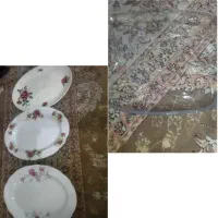 دیس چینی و استکان فانتزی و میوه خوری کریستال
