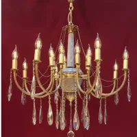 لوستر۱۶ شعله نئوکلاسیک برنزی