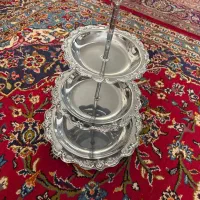 ظرف سرو 3 طبق نقره ای آنتیک