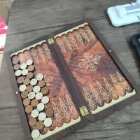 تخته و شطرنج پشت و رو چوبی