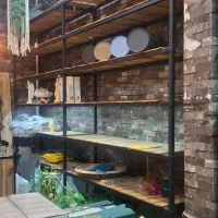 قفسه چوبی و آهنی شیک