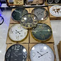 ساعت دیواری قاب فلز و چوبی