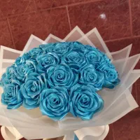 گل ربانی آبی رومیزی و دکوری