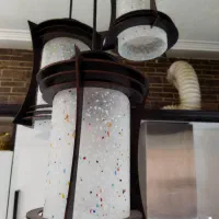 لوستر چوبی شیشه ای