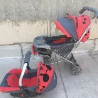 ست کالسکه و کریر،بسیار نو بدون پارگی و رنگ رفتگی