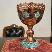 آجیل خوری فیروزه کوب و حکاکی روی مس صنایع دستی