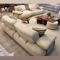 مبل راحتی ۸ نفره چوبی پارچه‌ای