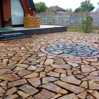 اجرای محوطه سازی  سنگ مالون واش بتن سیمان کاری