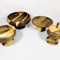 ست پذیرایی ۴ پارچه چوب گردو
