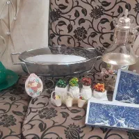 حراج تعدادی وسایل منزل بعلت جابجایی/گلجا/سینی چوبی