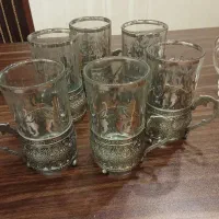 ست چایی خوری آنتیک برنجی ۱۱ عدد