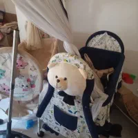دوتاتخت کودک گهواره دوقلو ماشین مجیکار کالسکه دوقل